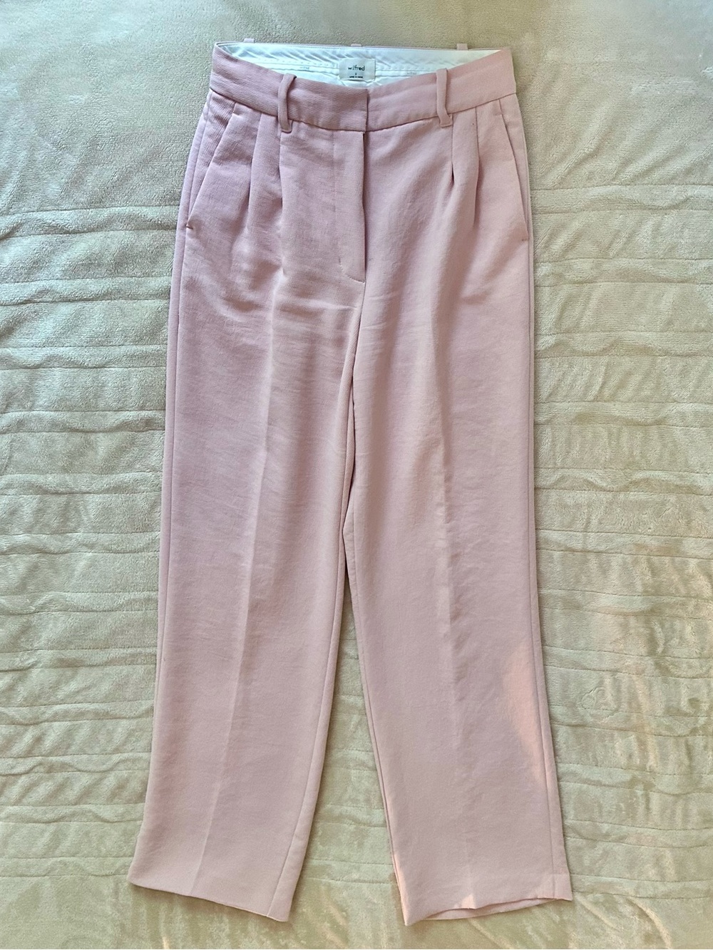 Aritzia Wilfred Blush Pink Pleated Trousers (Effortless Japanese Crepette)